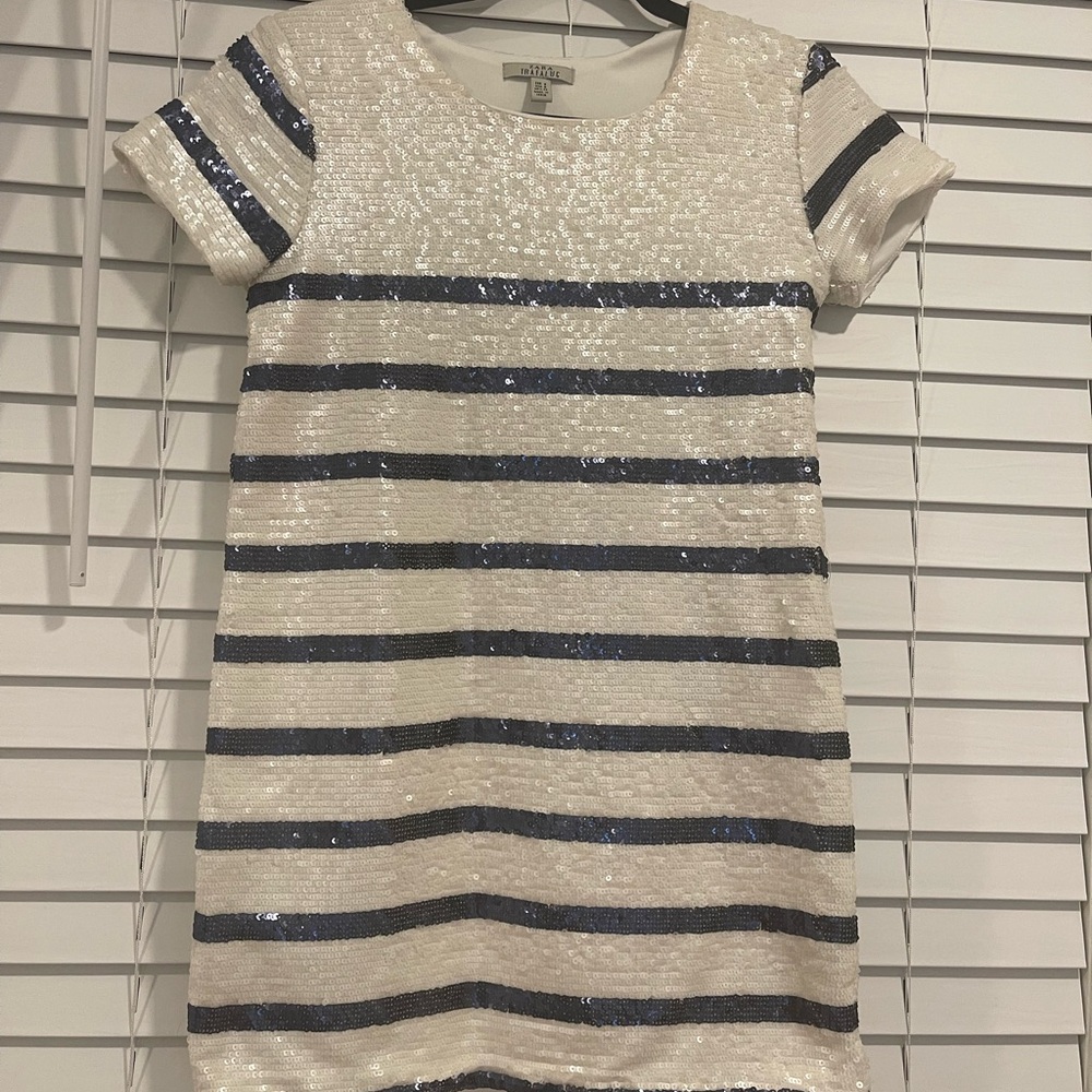 ZARA Blue/White Sequins Dress, size S
